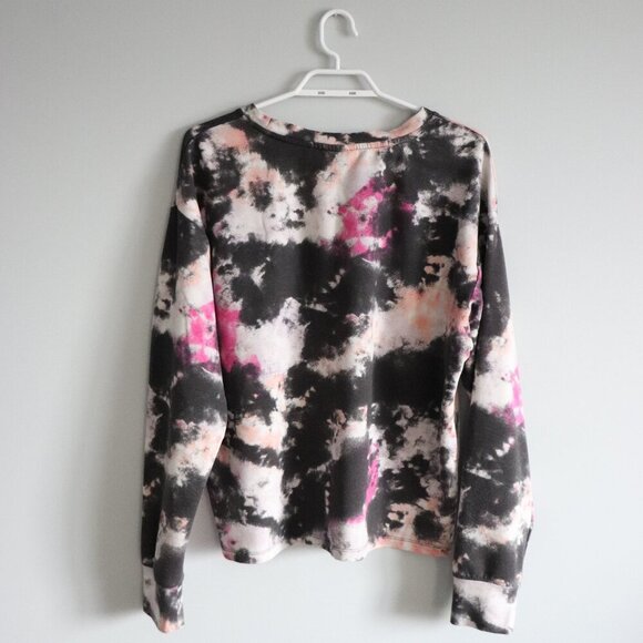 Reebok Women's Sz Lrg Tie Dye All Day Cropped Pullover Activewear Sweater - Picture 2 of 10